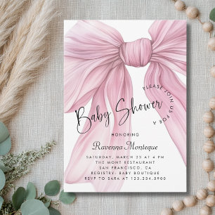 Invitation Fête bébé Moderne Coquette Arc-en-ciel Rose Pastel