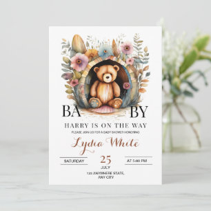 Invitation Fête bébé ours en peluche, nous pouvons à peine at