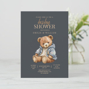 Invitation Fête bébé ours en peluche, nous pouvons à peine at