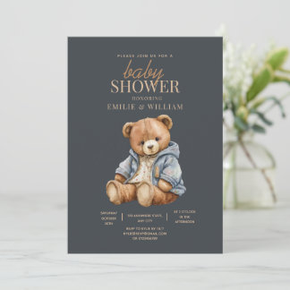 Invitation Fête bébé ours en peluche, nous pouvons à peine at
