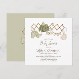 Invitation Fête bébé pour une chambre de bébé bohème neutre