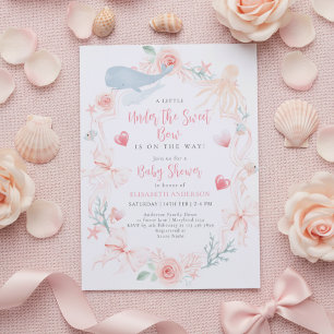 Invitation Fête bébé sous la mer ruban chéri shower bébé neut