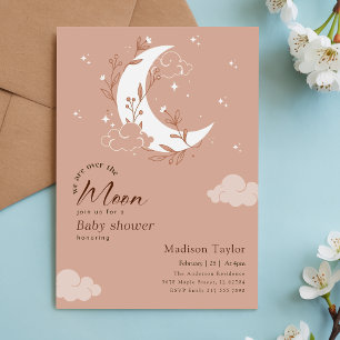 Invitation Fête Bébé sous le Charme de l'Eau et de la Lune
