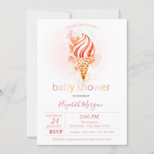 Invitation Fête bébé Taches de glace