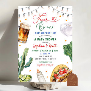 Invitation Fête bébé Tacos Brews et Couches