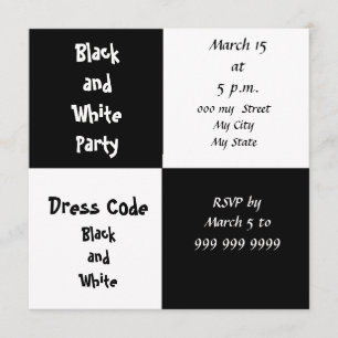 Invitation Fête Blanche et Noire