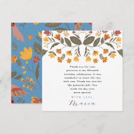 Invitation Fête bleue colorée 15e anniversaire Merci