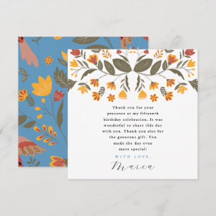 Invitation Fête bleue colorée 15e anniversaire Merci