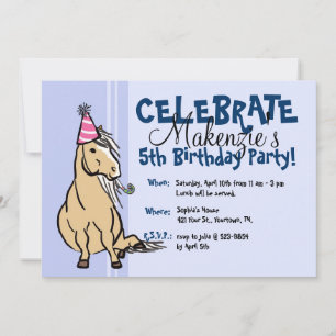Invitation Fête bleue des filles du Poney