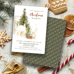 Invitation Fête Bohème Vintage Joyeux Noël