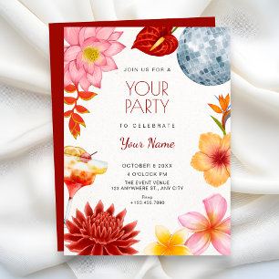 Invitation Fête botanique florale artistique