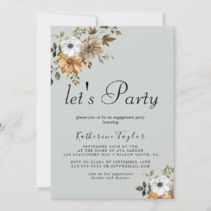 Invitation Fête Bouquet Floral Rustique