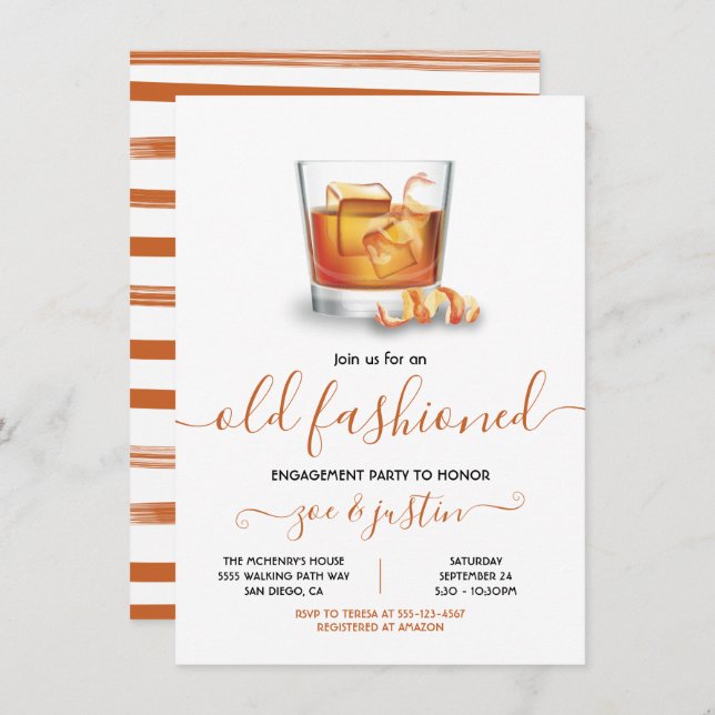 Invitation Fête Bourbon Old Fashioned (Devant / Derrière)
