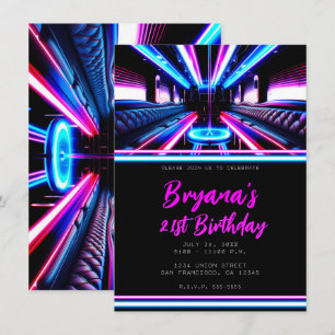 Invitation Fête Bus Luminaires Dance Floor Fête d'anniversair