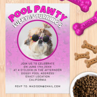 Fête canine à la piscine avec photo personnalisée 