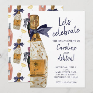 Invitation Fête Champagne Française Aquarelle