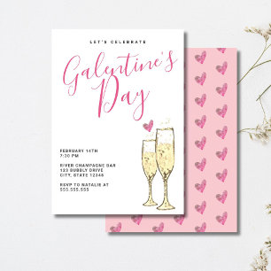 Invitation Fête Champagne Galentines