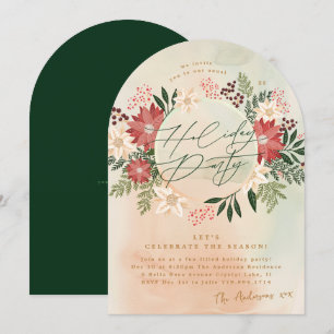 Invitation Fête classique Poinsettia Arc de couronnes