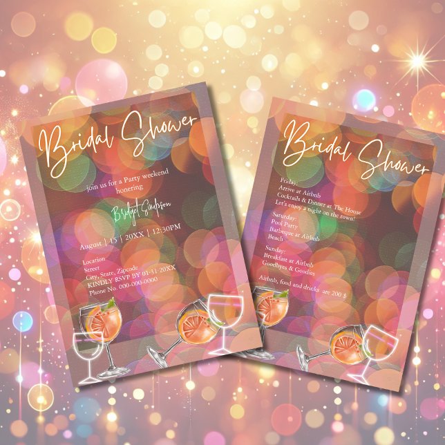 Invitation Fête & Cocktail fin de semaine de la douche de nag (Créateur téléchargé)