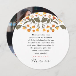 Invitation Fête colorée 15e anniversaire Merci photo