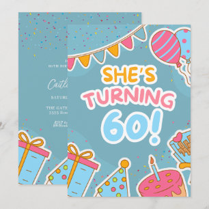 Invitation Fête colorée du 60e anniversaire