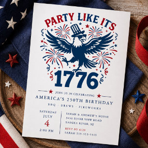 Invitation Fête comme si c'était 1776