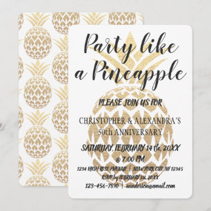 Invitation Fête comme un ananas 50e anniversaire de Mariage