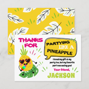 Invitation Fête comme un anniversaire tropical d'ananas merci