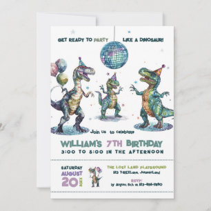 Invitation Fête Comme Un Dinosaure Anniversaire