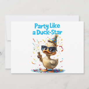 Invitation Fête comme une étoile canard - Fun Celebration Des