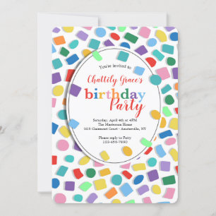 Invitation Fête Confetti Colorés