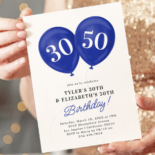 Invitation Fête conjointe d'anniversaire Double Célébration B