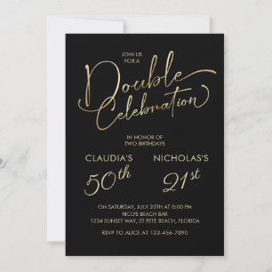 Invitation Fête conjointe d'anniversaire pour adultes