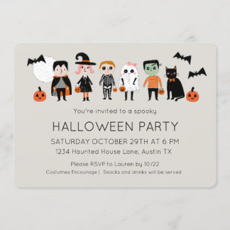 Invitation Fête Costume Enfants Halloween