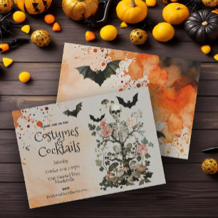 Invitation Fête Costumée en Forêt Hantée d'Halloween