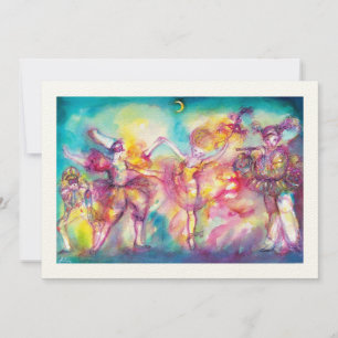 Invitation FÊTE COSTUMÉE,Masques de Mardi Gras,Danse,Musique