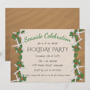 Invitation Fête Côtière Étoile de Mer Célébration de Noël