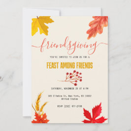 Invitation Fête d'action de grâces d'automne colorée