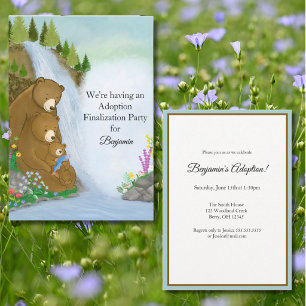 Invitation Fête d'adoption de la famille d'ours de la forêt p