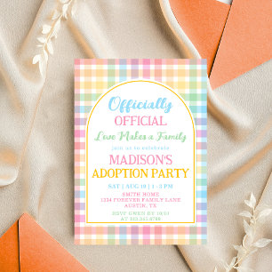 Invitation Fête d'adoption officielle officielle en tartan pa