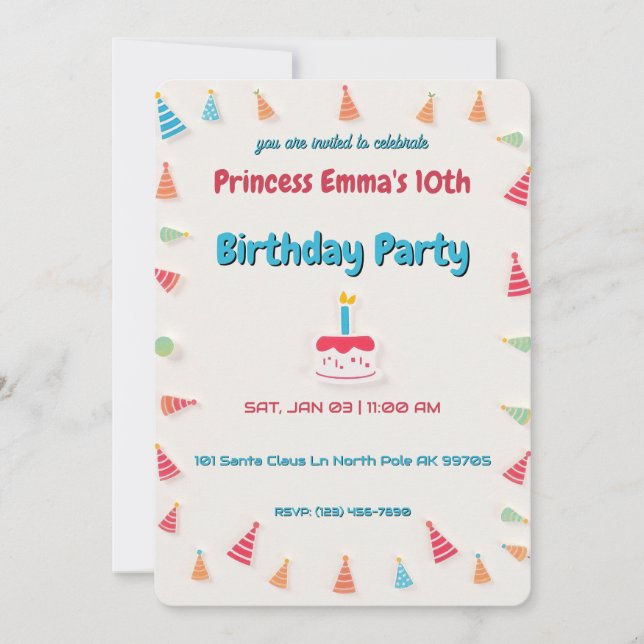 Invitation Fête d'anniversaire (Devant)