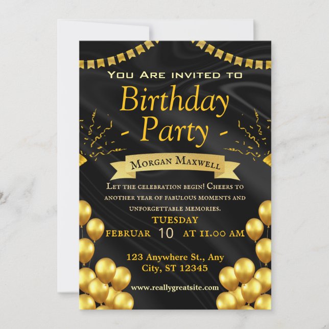 Invitation fête d'anniversaire (Devant)