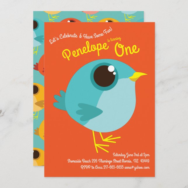 Invitation Fête d'anniversaire (Devant / Derrière)