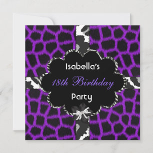 Invitation Fête d'anniversaire 18 ans adolescent noir blanc v