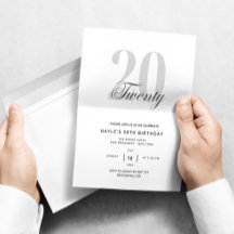 Fête d'anniversaire 20 ans Chic noir et blanc