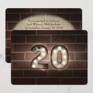Invitation Fête d'anniversaire 20 ans-lumières de chapiteau s