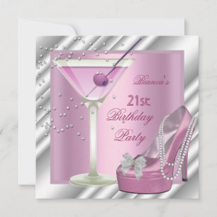 Invitation Fête d'anniversaire 21 ans chaussures à talons hau