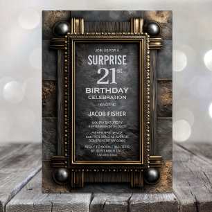 Invitation Fête d'anniversaire 21 ans surprise sur ardoise av