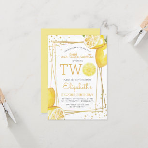 Invitation Fête d'anniversaire 2 ans Lemonade Citrus Aquarell