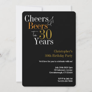 Invitation Fête d'anniversaire 30 ans Cheers and Beers